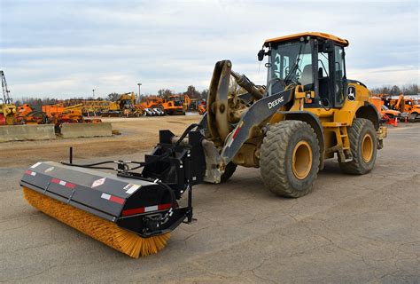 skid steer power broom attachment|broom attachment for wheel loader.